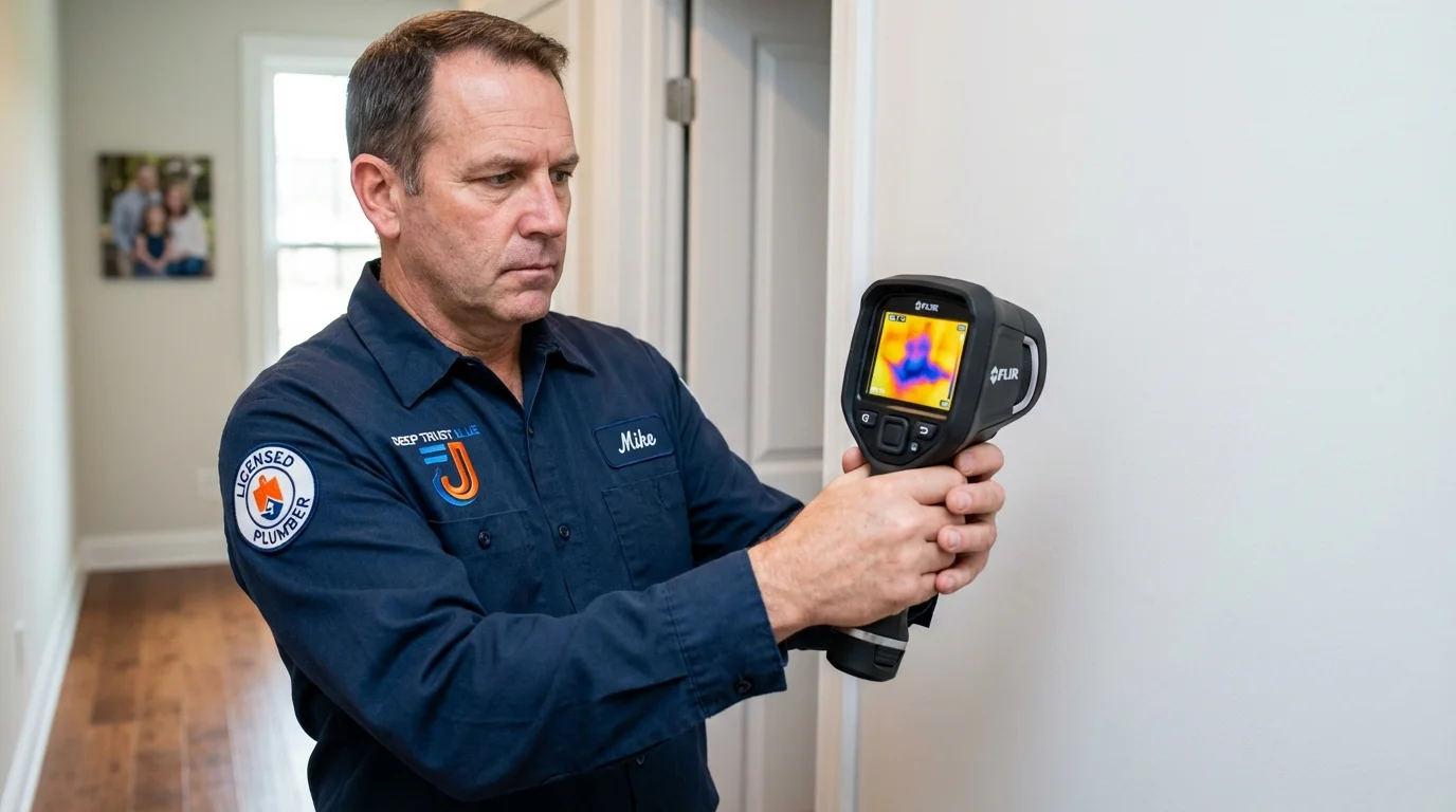Thermal imaging leak detection by Johns Plumbing LLC in Bourbon